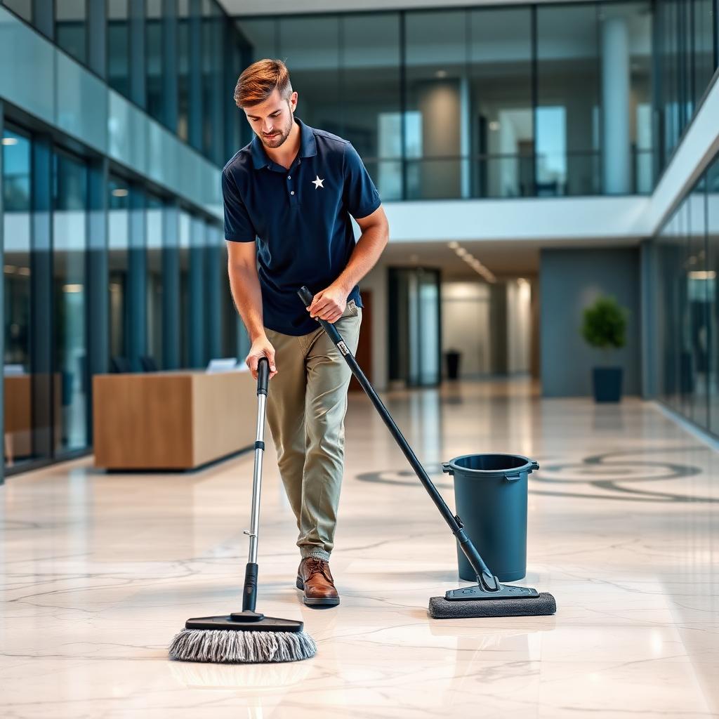 City Star Cleaning crew at a Corporate Lobby in Tysons, VA